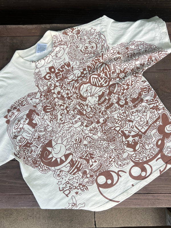 脳内お花畑アフロちゃん！Tシャツ【BROWN】