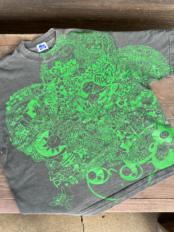 脳内お花畑アフロちゃん！Tシャツ【GREEN】