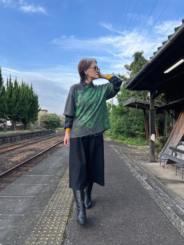 脳内お花畑アフロちゃん！Tシャツ【GREEN】