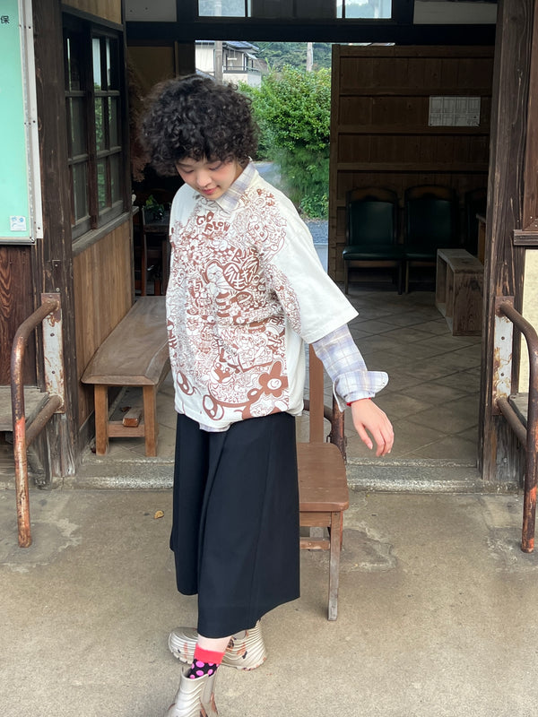 脳内お花畑アフロちゃん！Tシャツ【BROWN】